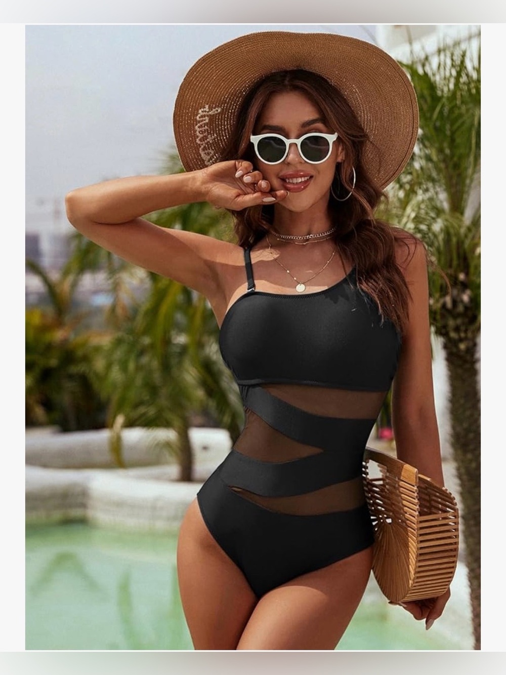 Blooming Women's One Piece Bathing Suits Slimming Mesh Swimwear - NWOT - Picture 4 of 8